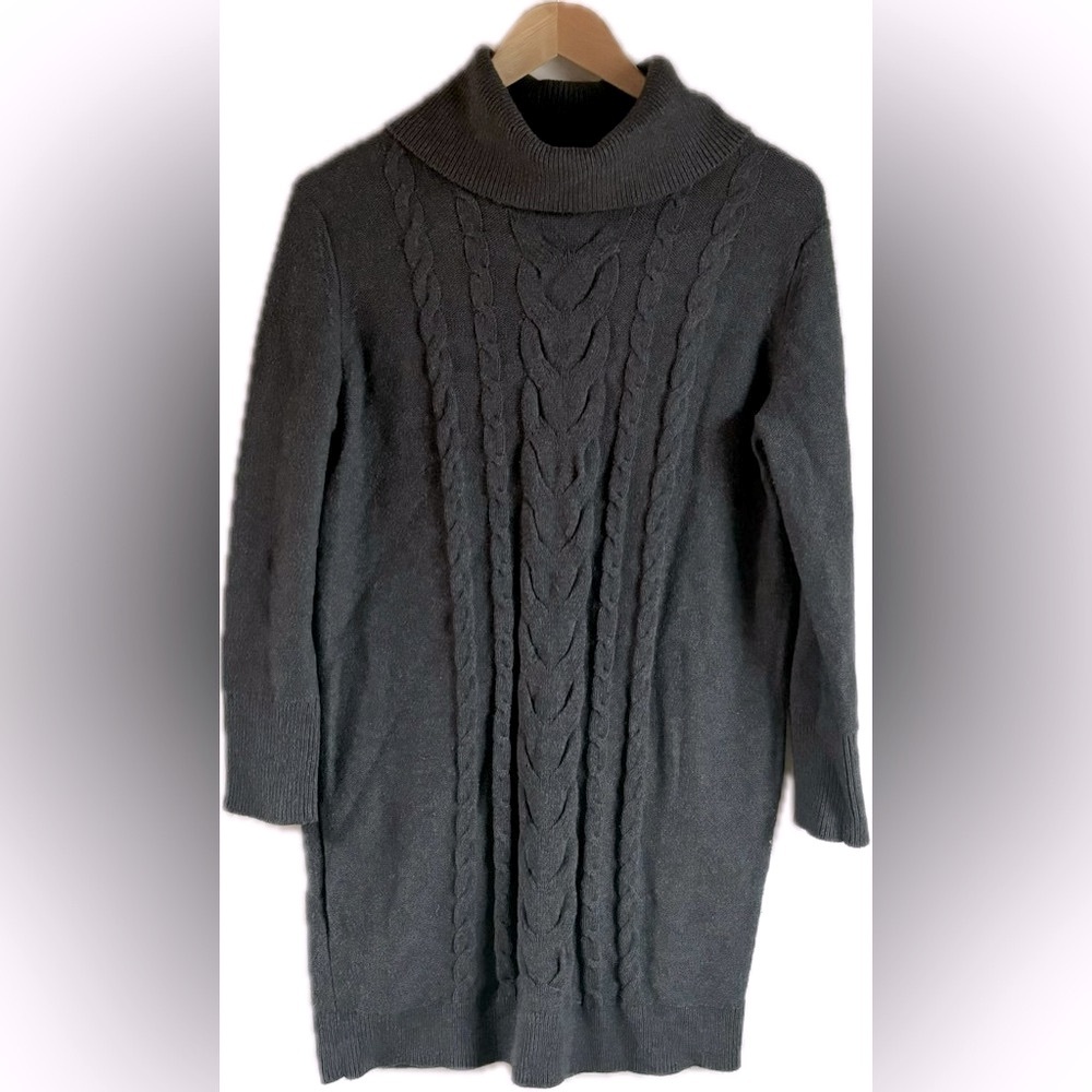 Banana Republic Cotton Cable Knit Long Sleeve Sweater Dress